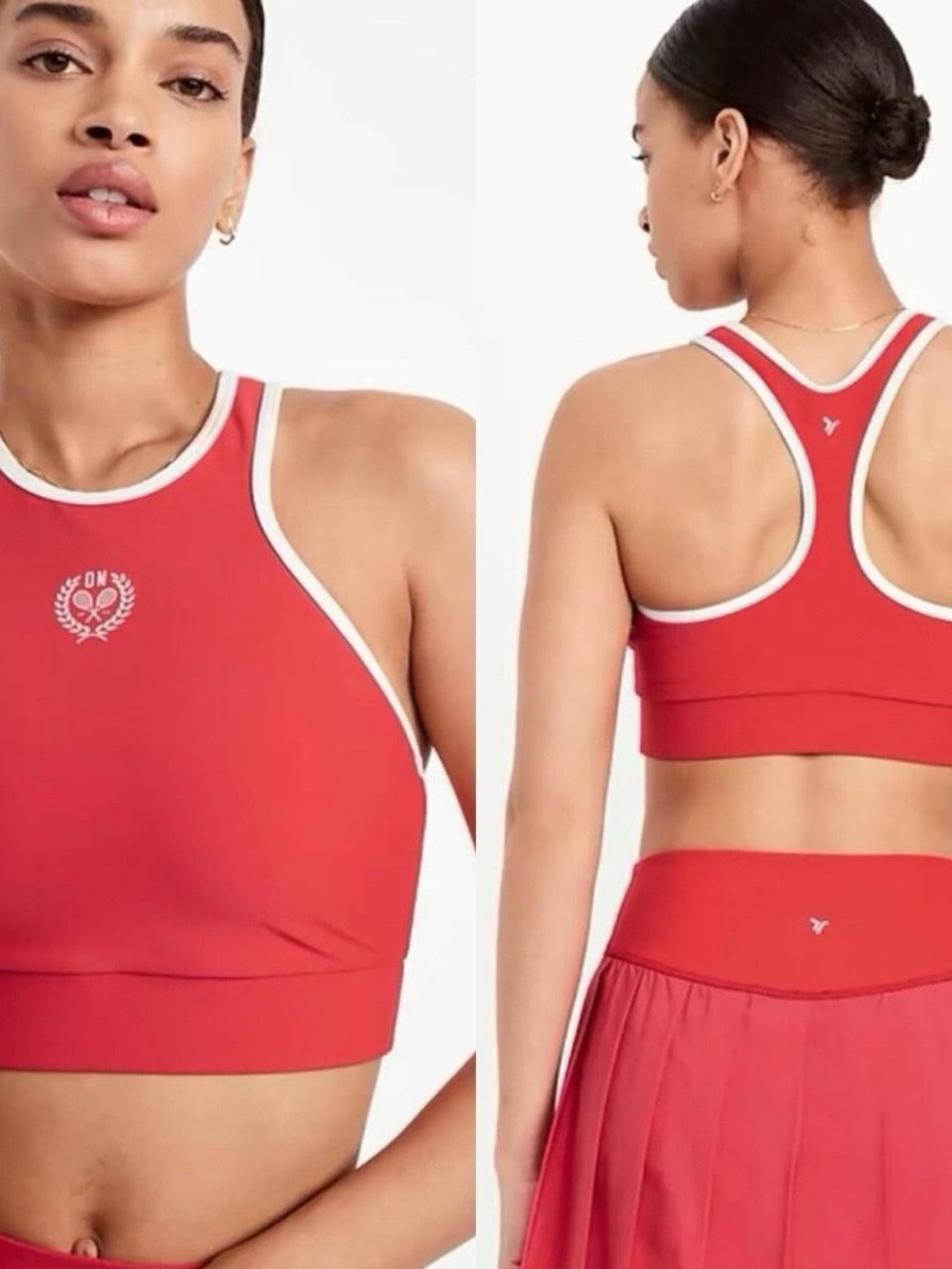 Old Navy Women's PowerSoft Racerback Sports Bra Cherry Red Medium